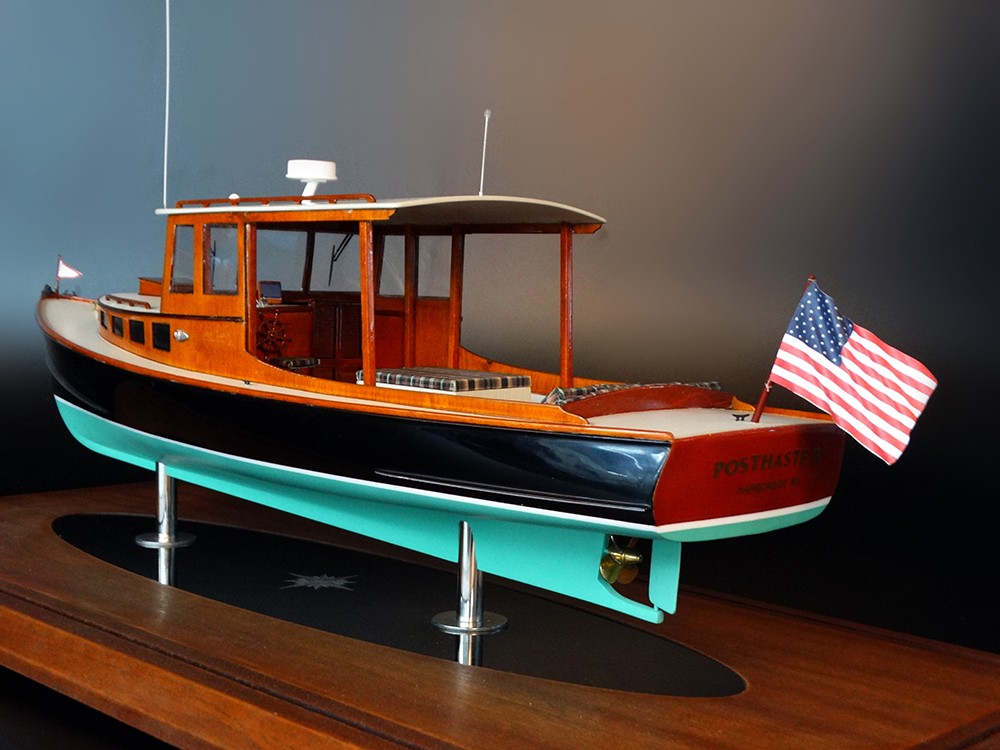 Custom Models - D.N. Hylan & Assoc. Boatbuilders - POSTHASTE IV, a 34 ft lobsterboat-inspired day cruiser, custom model - Aborda