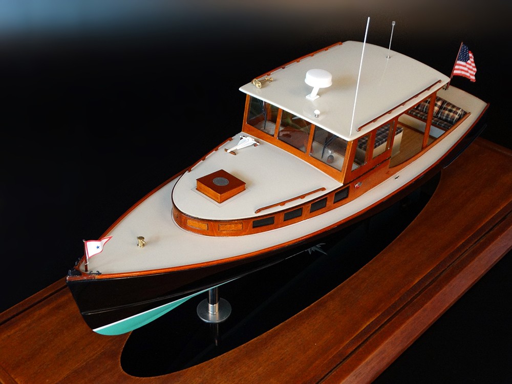 Custom Models - D.N. Hylan & Assoc. Boatbuilders - POSTHASTE IV, a 34 ft lobsterboat-inspired day cruiser, custom model - Aborda