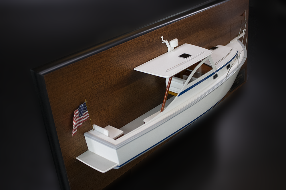 Ellis 36 Express Cruiser custom half model with deck details