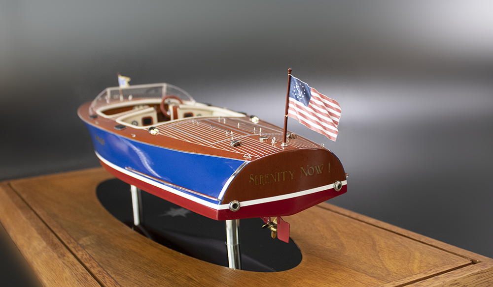 Hacker Craft HC Special Runabout 22 "SERENITY NOW!" model of 18”LOA-CM + DC