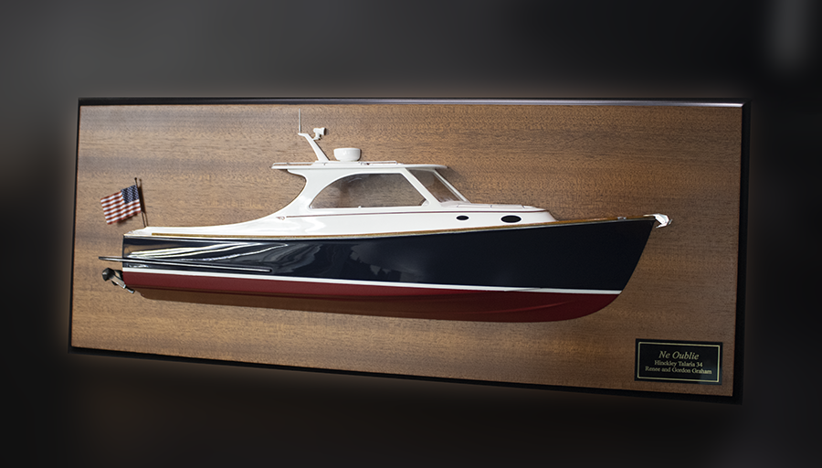 Hinckley Talaria 34 custom half model with deck details