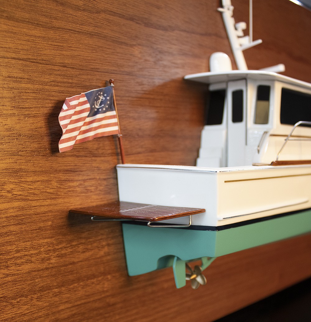 Grand Banks 49 Eastbay custom half model with deck details